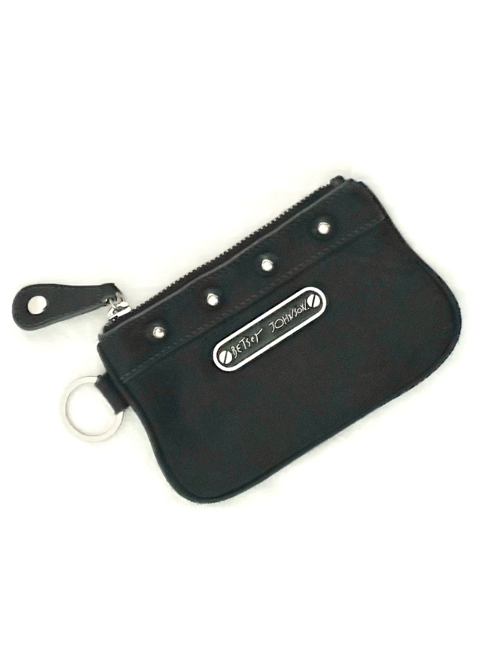 Betsey Johnson Vintage Leather Studded Coin Purse in Black - Picture 9 of 9